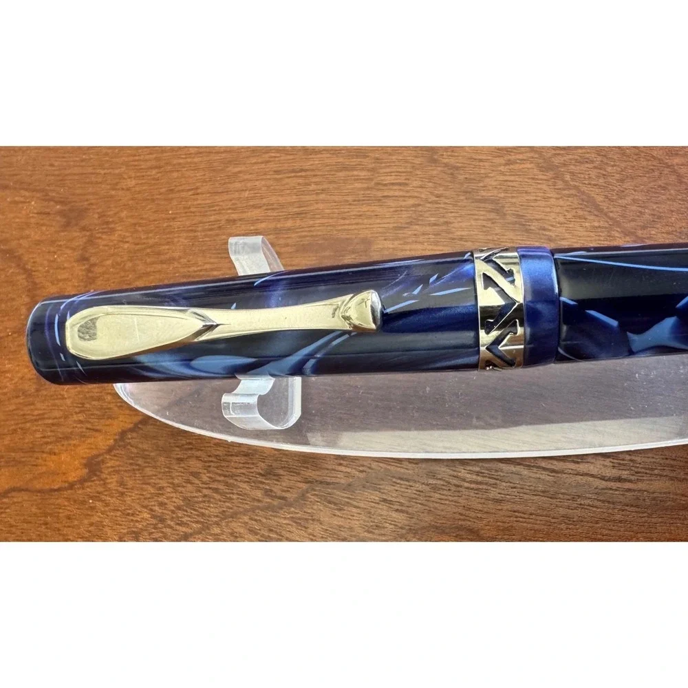 Visconti Midnight Voyager Ballpoint Pen Typhoon Blue 1992 Twist Retract RARE